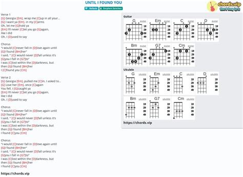 Hợp âm: UNTIL I FOUND YOU - cảm âm, tab guitar, ukulele - lời bài hát | chords.vip