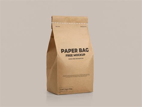 Free Craft Paper Bag Mockup