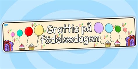 Swedish Happy Birthday Display Banner (Teacher-Made)