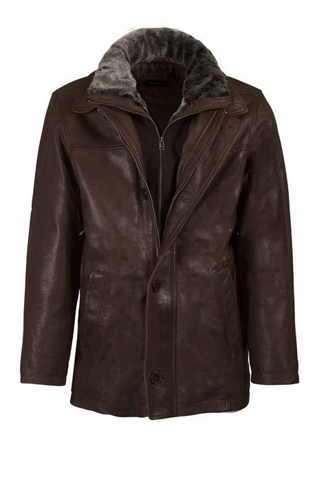 Men Real Leather Nappa Jacket Brown - Helium Leather