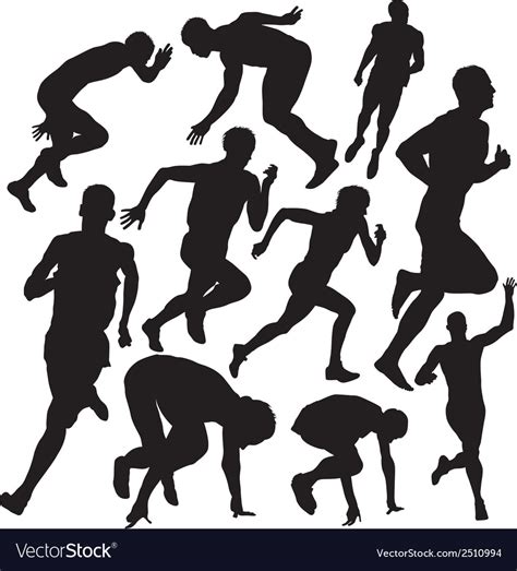 Running silhouette Royalty Free Vector Image - VectorStock