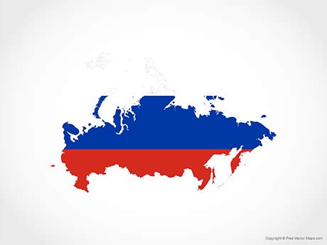 Printable Vector Map of Russia - Flag | Free Vector Maps