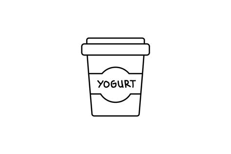 Yogurt Cup Food Icon Outline Graphic by yellowhellow · Creative Fabrica