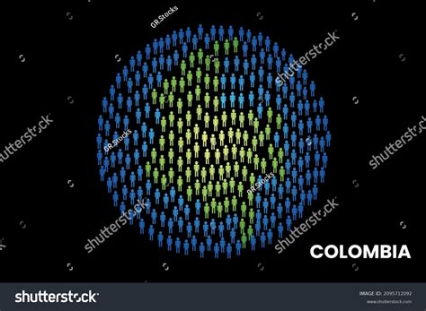 Colombia Population People Map Globe Vector Stock Vector (Royalty Free ...