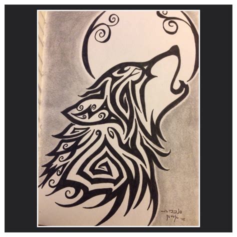 Wolf Howling At Moon Drawing at GetDrawings | Free download