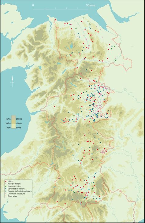 Nrken19 on Twitter: "Map of Iron Age Hillforts in the Welsh Borderlands ...