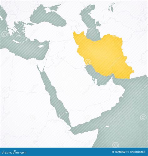 Map of Middle East - Iran stock illustration. Illustration of east ...