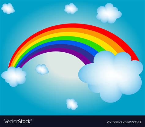 Cloud sun rainbow background Royalty Free Vector Image