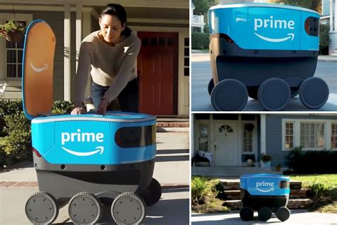 Amazon Scout is a self-driving delivery ROBOT that carries packages to ...