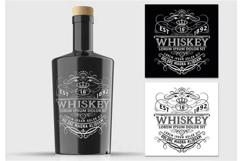 Vintage Whiskey Label Layout - Illustrator (538449)