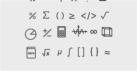 25 Math Symbol Icons by creativevip on Envato Elements