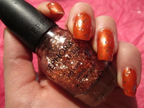 Blatherings About All Things Pretty: Orange glitter nails