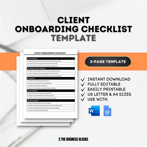 Client Onboarding Checklist Template Customer Onboarding Process Client Onboarding Steps Small ...