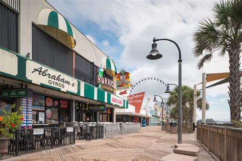 Restaurants on Myrtle Beach Boardwalk Editorial Image - Image of ...