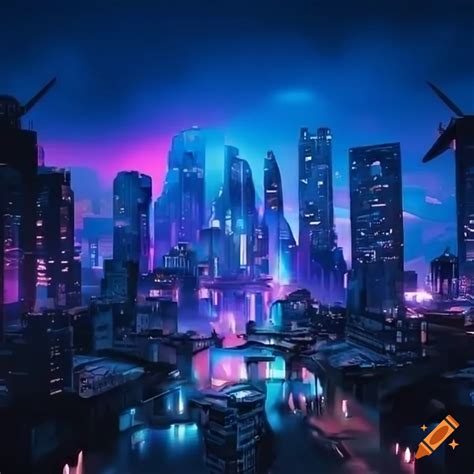 Ultra realistic futuristic cityscape with neon colors on Craiyon