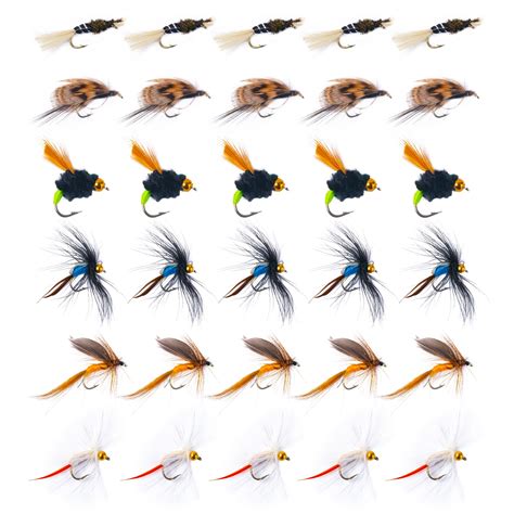 Goture Fly Fishing Flies Kit - 10/30/40/76/100pcs Fly Fishing Lures ...