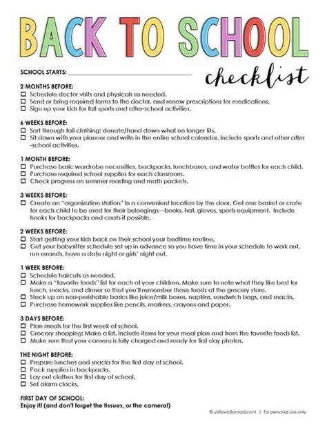 Back To School Checklist: Prepare Before The First Day