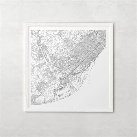 BARCELONA CITY MAP Fine Art Map Poster Barcelona Map Print - Etsy