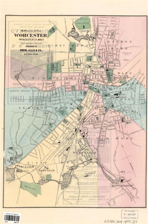 Map of the city of Worcester, Worcester Co., Mass. | Library of Congress