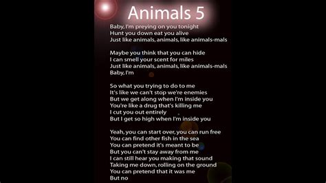 Lyrics maroon 5 animals - loxacountry