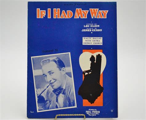 1939 Sheet Music for If I Had My Way with Bing | Etsy