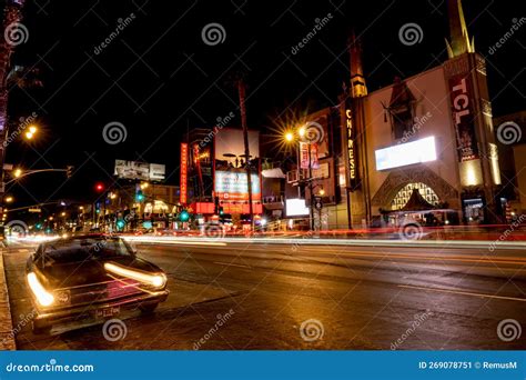 Hollywood Boulevard Nightlife, in the Best Light. Editorial Photo ...