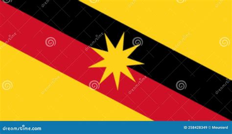 Glossy Glass Flag of Malaysian State of Sarawak Stock Illustration ...