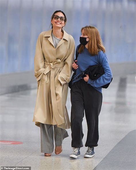 Angelina Jolie and Daughter Vivienne Spotted at JFK Airport