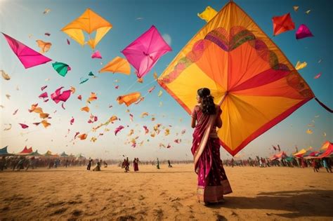 Premium Photo | PSD llustration of_happy makar sankranti kites holidays