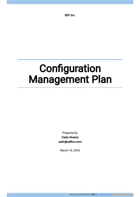 Configuration Management Plan Template - Google Docs, Word, Apple Pages ...