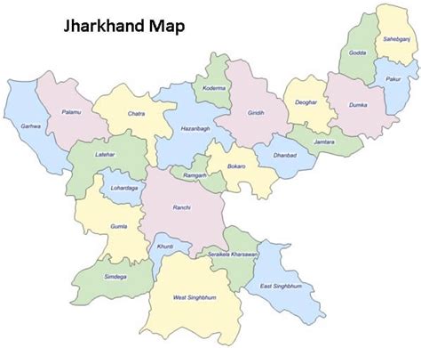 Jharkhand map showing the districts Ranchi, SarikelaKharsawan, West and... | Download Scientific ...