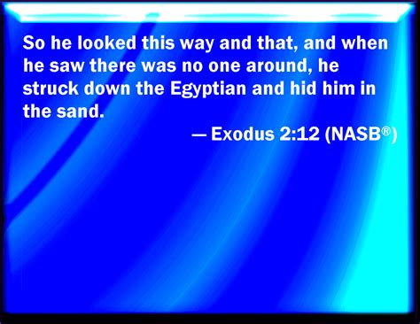 Exodus 2:12 And he looked this way and that way, and when he saw that ...