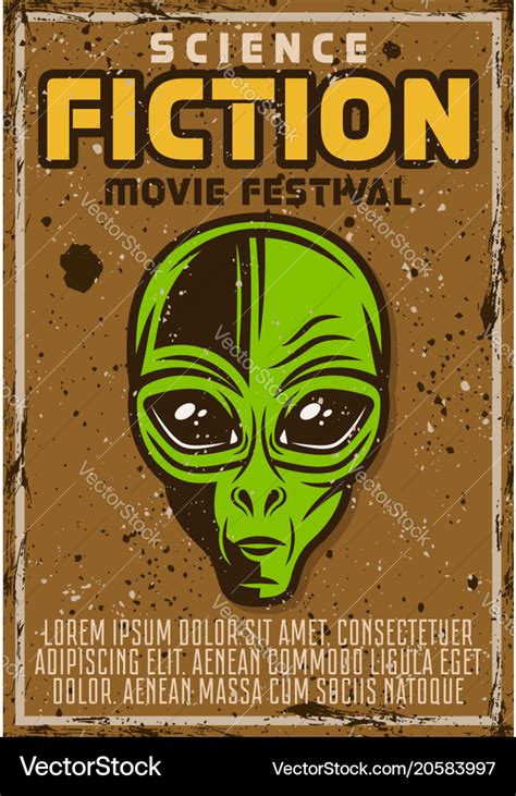 Science fiction movie fest advertising poster Vector Image