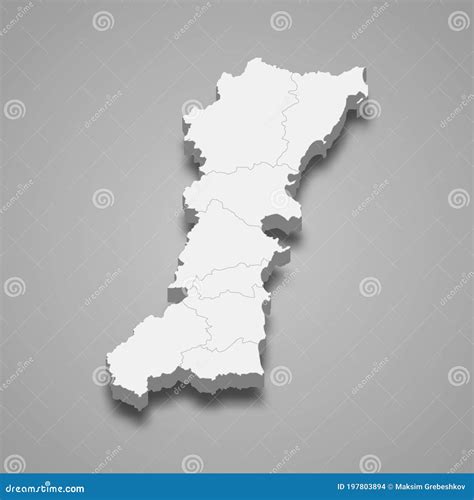 3d Map of Chumphon is a Province of Thailand Stock Illustration ...