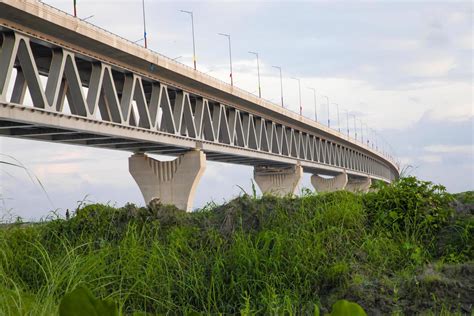 Aerial view of The Padma Multipurpose Bridge at Padma river in ...