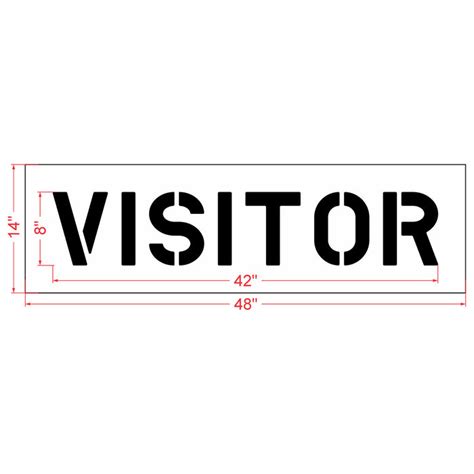 8" VISITOR Stencil - 1-800-Stencil