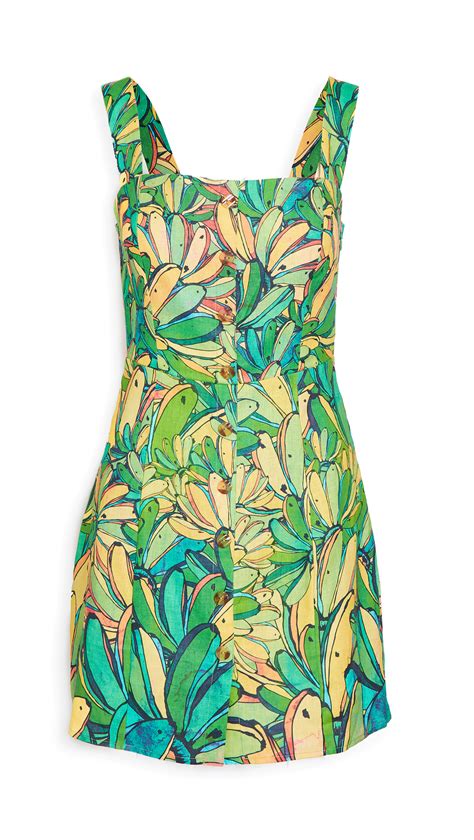 FARM Rio Green Banana Linen Mini Dress | Coshio Online Shop