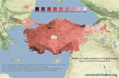 Medieval Turkic ancestry in Turkish people : r/MapPorn