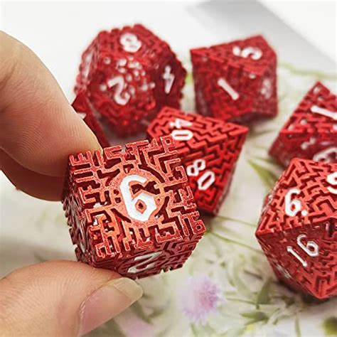 7 Pieces/Set Hollow Maze Pattern Polyhedron DND Dice Set Metal D&D ...