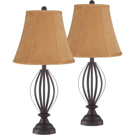 360 Lighting Grant Rustic Farmhouse Table Lamps 26 1/2" High Set Of 2 Bronze Metal Open Cage ...