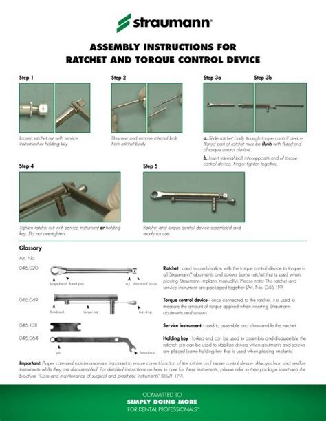 assembly instructions for ratchet and torque control device