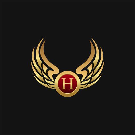 Luxury Letter H Emblem Wings logo design concept template 611253 Vector Art at Vecteezy