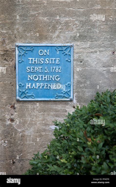 On this Site Nothing Happened Sign, Burford; England Stock Photo - Alamy