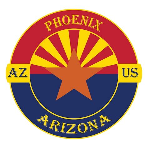 Premium Vector | Phoenix Arizona Flag USA Travel Souvenir Seal Stamp Badge Sticker Logo Vector ...