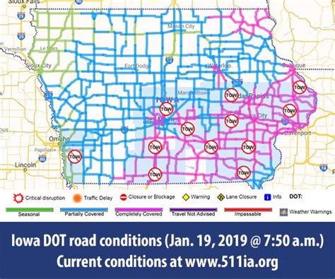 Iowa Road Conditions Color Map - Wisconsin State Parks Map