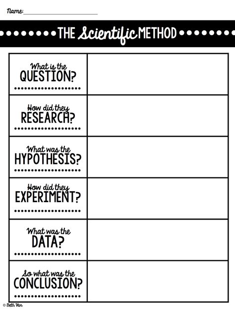 Scientific Method Worksheet Printable