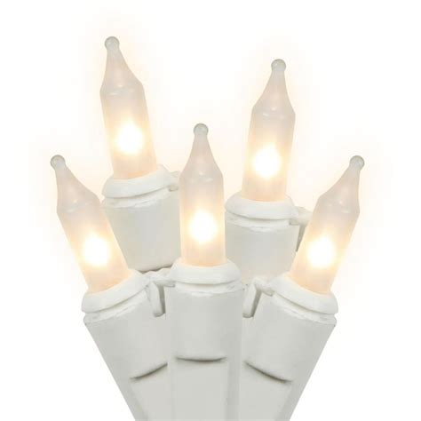 Set of 100 White Frosted Mini Christmas Lights - White Wire - Walmart.com