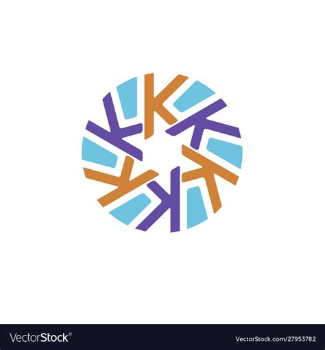 Letter k with circle background color Royalty Free Vector