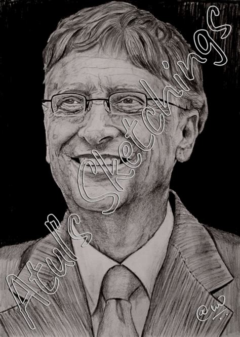 Bill Gates Pencil Sketch, Drawing, Realistic Art