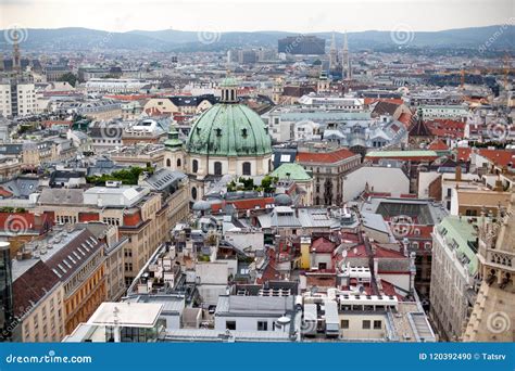 Vienna in Austria, Capital City Cityscape with Rooftop of St. Stephen ...